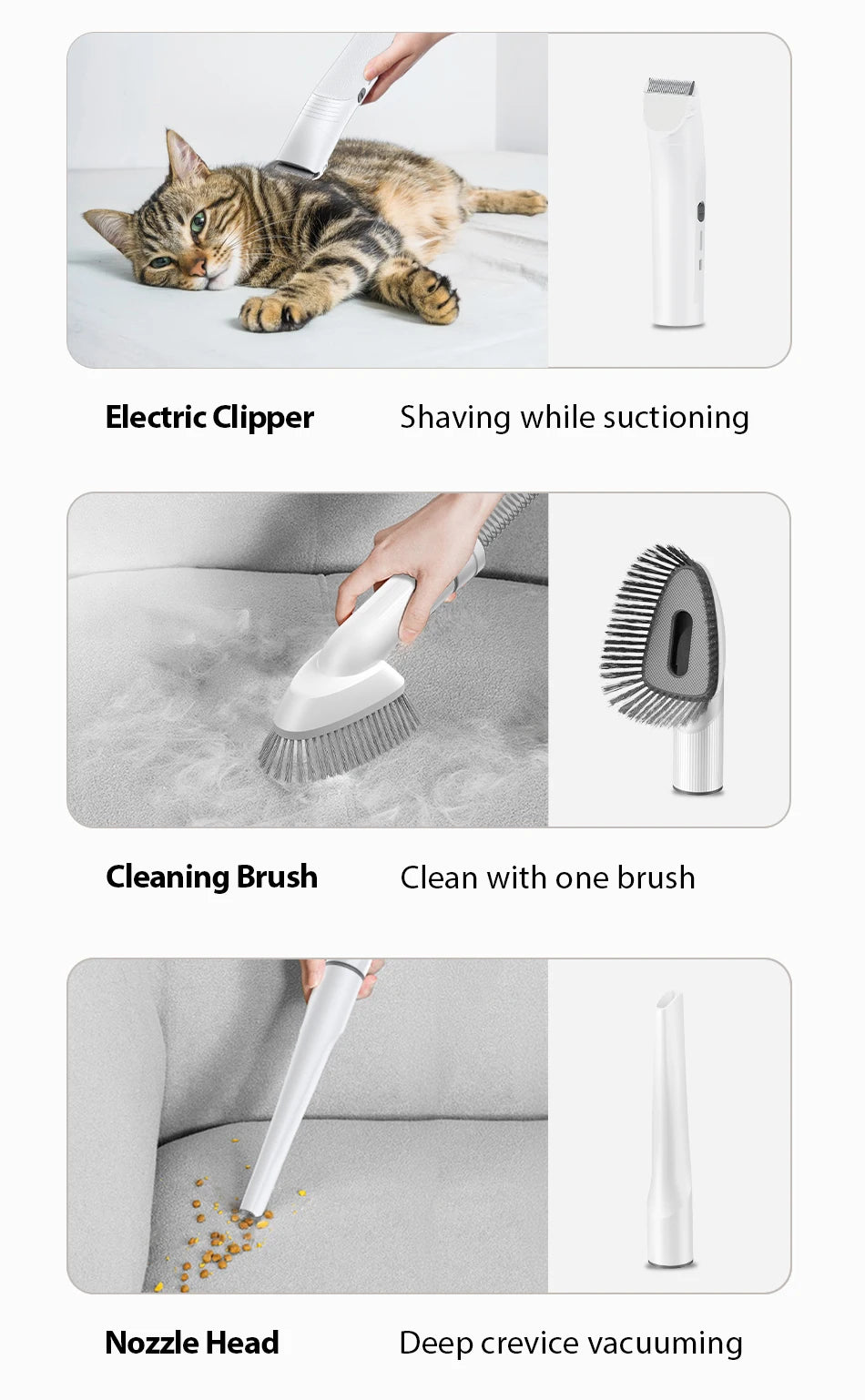 5-in-1 Pet Grooming Vacuum Kit