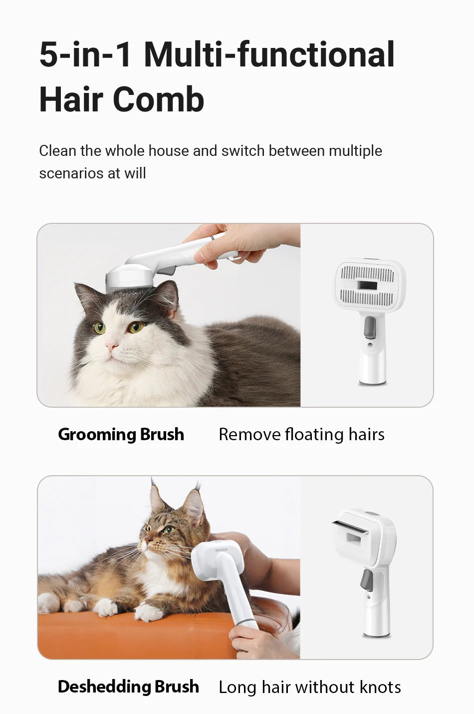 5-in-1 Pet Grooming Vacuum Kit